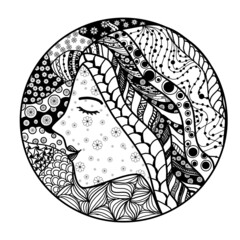 Full Moon with coloring book for other decorations isolated on white background
