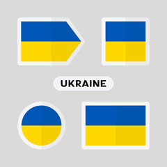 Set of 4 symbols with the flag of Ukraine.