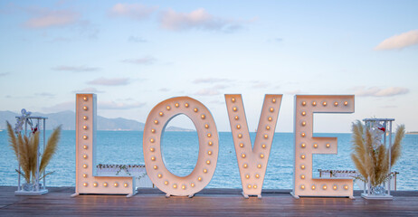 Love sign valatine day in koh samui thailand.