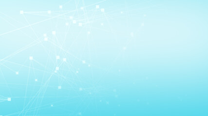 Abstract blue white polygonal 3d rendering network technology background.