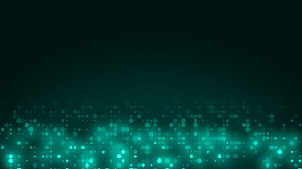 Abstract dot green color pattern gradient texture technology background.