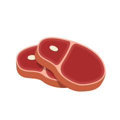 Meat vector. Meat on white background.