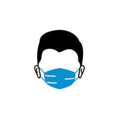 Male face mask icon design template illustration