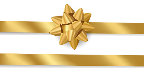 金色のリボンのベクターイラストのフレーム背景(バレンタインデー,母の日,bow,xmas,X'mas,ウェディング)