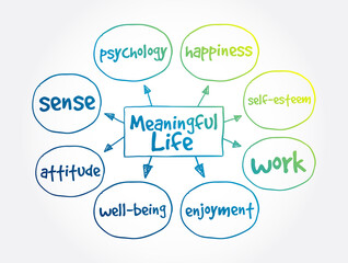 Meaningful Life mind map, concept for presentations and reports