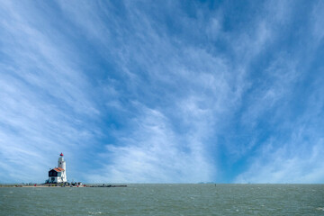 Lighthouse former Island Marken, Noord-Holland province, The Netehrlands