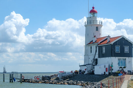 Lighthouse former Island Marken, Noord-Holland province, The Netehrlands