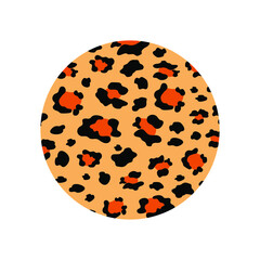 Spotted circle on a white background. Trendy leopard print. Vector.