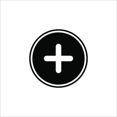 Obraz premium flat design plus sign button icon vector illustration on white background eps 10
