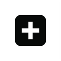 flat design plus sign button icon vector illustration on white background eps 10