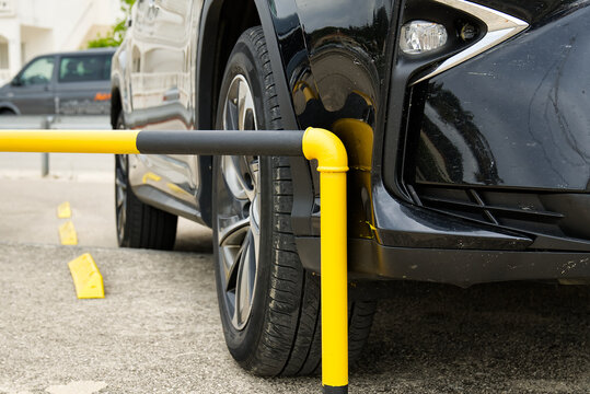 Car accident on the parking. For car body repair or car insurance concept. Kasko insurance concept