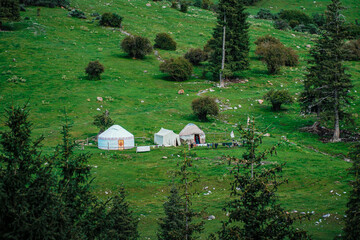 Yurts live in Kyrgyzstan 