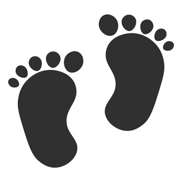 baby footprints template in black with flat design so it looks simpler