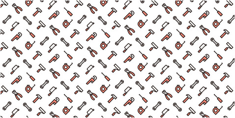 Tool icon pattern background for website or wrapping paper (Color icon version)