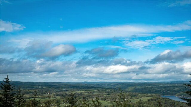 Clouds and Shadows Timelapse with Castel, Bort les Orgues, Correze, France