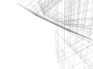 modern architecture building 3d illustration