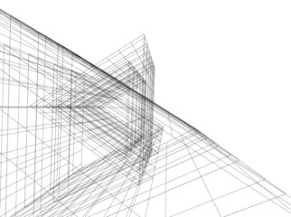 modern architecture building 3d illustration