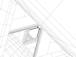 modern architecture building 3d illustration