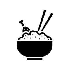 rice bowl icon vector design template