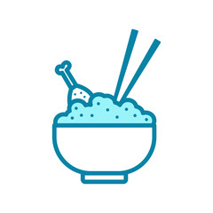 rice bowl icon vector design template