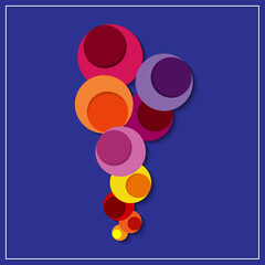 Modern colorful geometric rounded art design