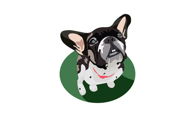 Fototapeta premium Cute french bulldog. Drawn funny pet dog. Stickers, cards, pins.