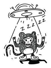 Illustration of  funny monkey cartoon icon character vector animal collection.