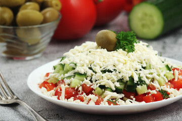 Shopsky salad - national Bulgarian dish