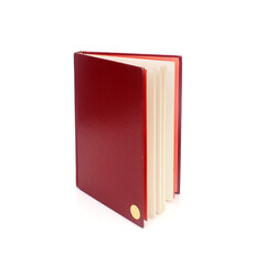 Book in red cover isolated on a white background