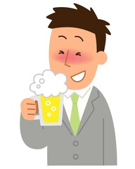 ビールを飲んで酔っている2・男性1