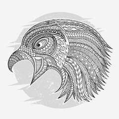 Stylized eagle in ethnic vector