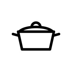 Pan icon. Black contour linear silhouette. Front side view. Vector simple flat graphic illustration. The isolated object on a white background. Isolate.