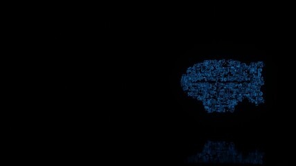 3d rendering mechanical parts in shape of symbol of zeppelin isolated on black background with floor reflection © Destrosvet
