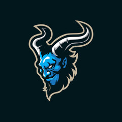 Devil mascot logo design vector with modern illustration concept style for badge, emblem and t shirt printing. Head devil illustration.