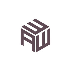 Fototapeta premium Hexagon logo with the letters WAW design