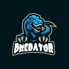 Raptor mascot logo design vector with modern illustration concept style for badge, emblem and t shirt printing. angry raptor illustration for sport and esport team.