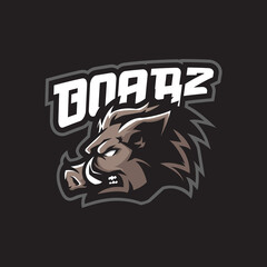 Boar mascot logo design vector with modern illustration concept style for badge, emblem and t shirt printing. Head boar illustration for sport and esport team.