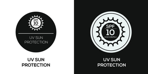 Creative (SPF 10) uv protect icon, Vector sign.