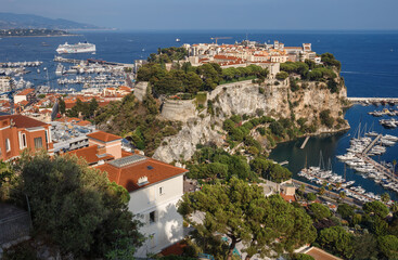 Fototapeta na wymiar High Angel View on the historic downtown of Monaco