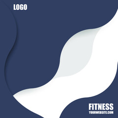 illustration template background with wave free vector