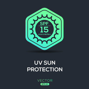 Creative (SPF 15) UV protect icon, Vector sign.