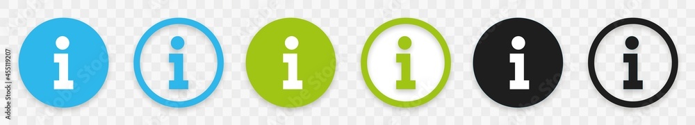 Poster info sign, information icon. round info speech bubble symbols. inform icons set isolated on transpar