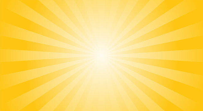 Sun ray vector  background. Radial beam sunrise or sunset light retro design illustration. Light sunburst glowing background. 