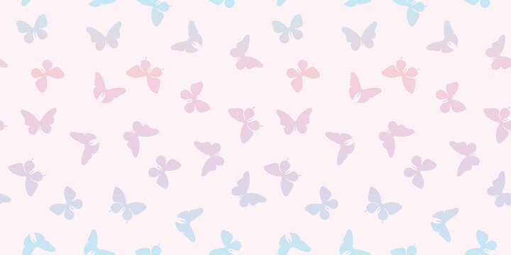 Vector butterfly seamless repeat pattern wallpaper, background with butterflies