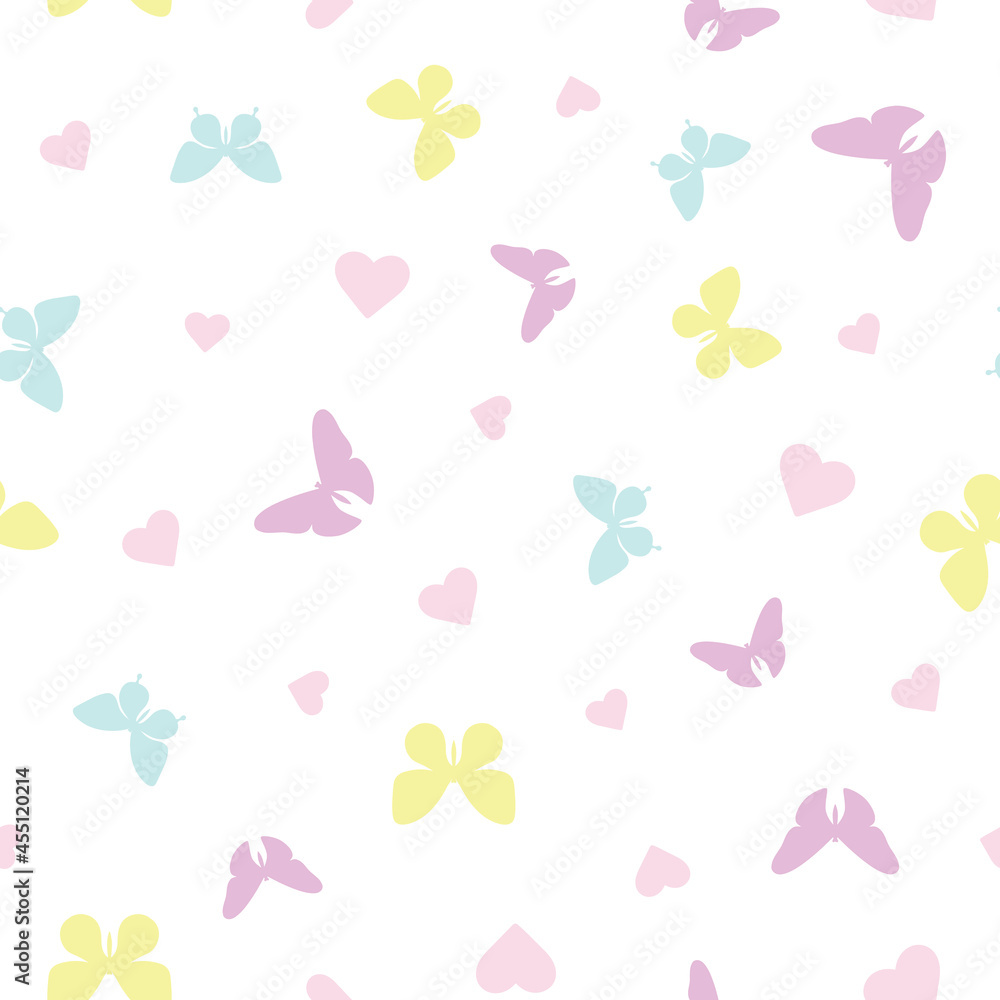 Poster vector butterfly seamless repeat pattern wallpaper, background with butterflies
