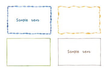 水彩風フレームセット　メッセージカード　かわいい枠　装飾イラスト