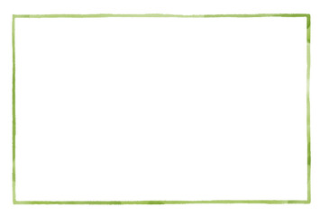 シンプルな黄緑の水彩フレーム　枠　背景装飾イラスト　メッセージカード