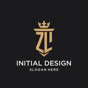 ZL monogram with medieval style, luxury and elegant initial logo design