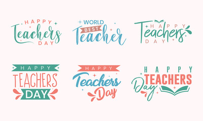 Fototapeta na wymiar Happy teachers day custom typography t shirt design print ready Ai file.