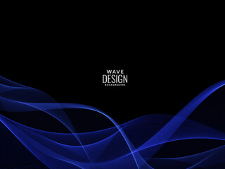 Modern blue flowing stylish wave background illustration pattern